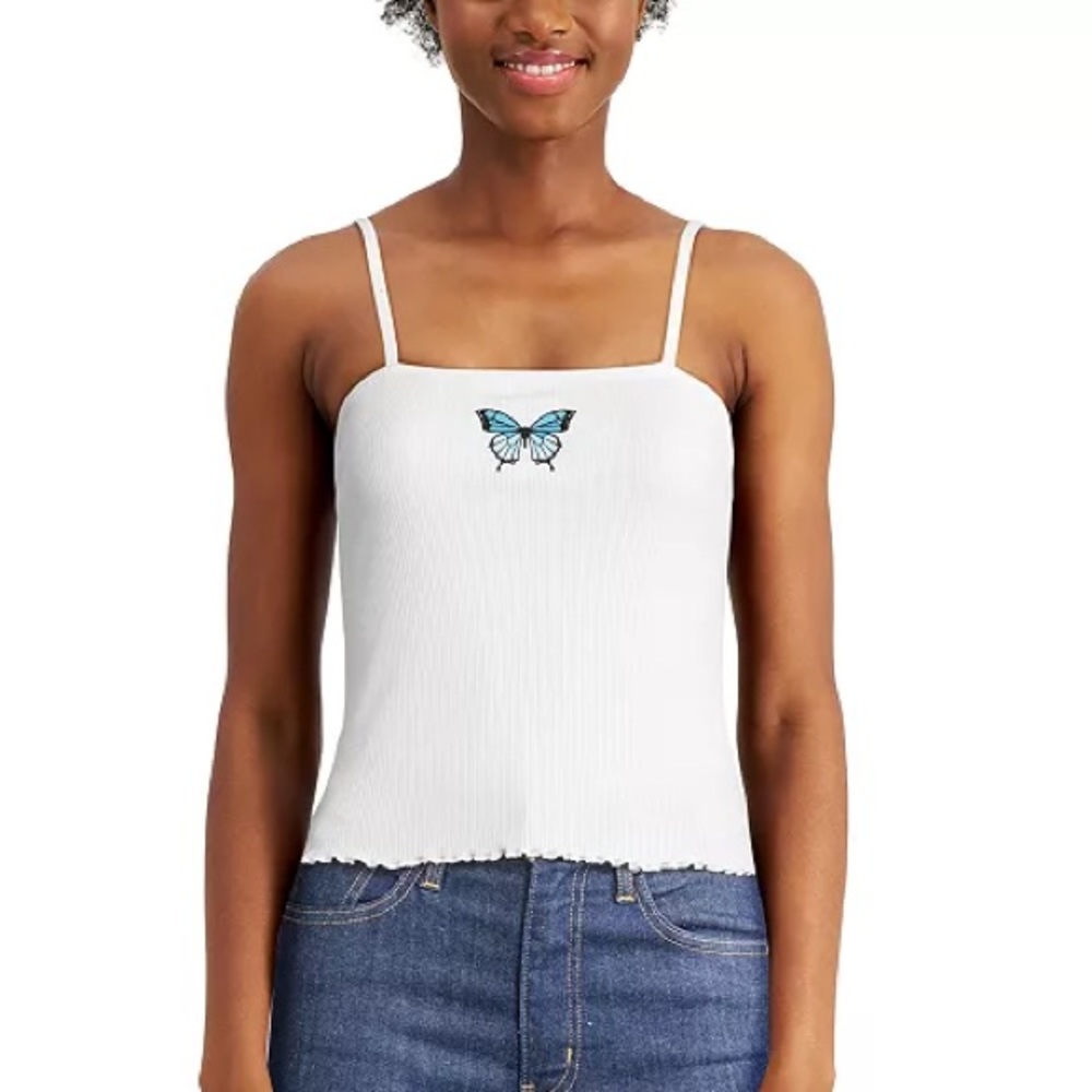 Juniors' Butterfly Graphic-Print Tank Top